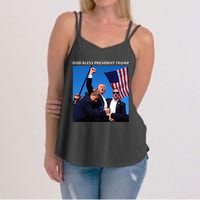 God Bless President Trump Shooting At Donald Trump Rally Women's Strappy Tank