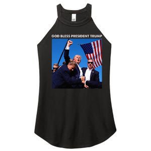 God Bless President Trump Shooting At Donald Trump Rally Women's Perfect Tri Rocker Tank