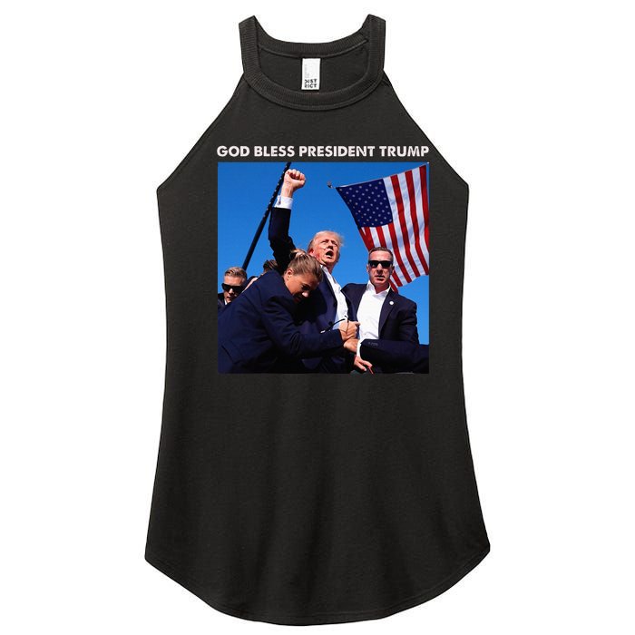 God Bless President Trump Shooting At Donald Trump Rally Women's Perfect Tri Rocker Tank