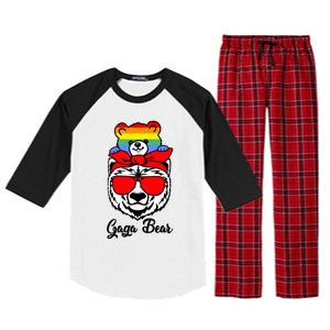 Gaga Bear Proud Gaga Rainbow Flag Lgbt Pride Mothers Day Gift Raglan Sleeve Pajama Set