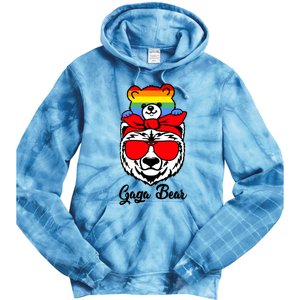 Gaga Bear Proud Gaga Rainbow Flag Lgbt Pride Mothers Day Gift Tie Dye Hoodie