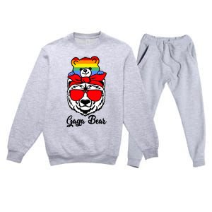 Gaga Bear Proud Gaga Rainbow Flag Lgbt Pride Mothers Day Gift Premium Crewneck Sweatsuit Set