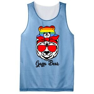 Gaga Bear Proud Gaga Rainbow Flag Lgbt Pride Mothers Day Gift Mesh Reversible Basketball Jersey Tank