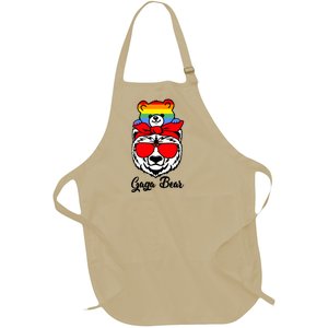 Gaga Bear Proud Gaga Rainbow Flag Lgbt Pride Mothers Day Gift Full-Length Apron With Pockets