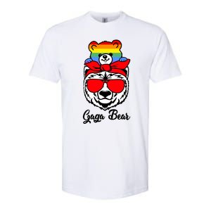 Gaga Bear Proud Gaga Rainbow Flag Lgbt Pride Mothers Day Gift Softstyle CVC T-Shirt