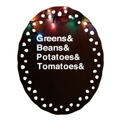 Greens Beans Potato Tomato Ceramic Oval Ornament