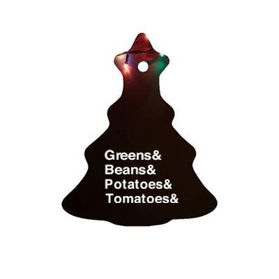 Greens Beans Potato Tomato Ceramic Tree Ornament