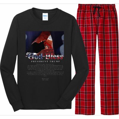 God Bless President Trump And First Lady Melania Trump Long Sleeve Pajama Set