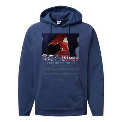 God Bless President Trump And First Lady Melania Trump Performance Fleece Hoodie