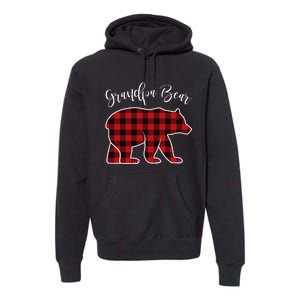 Grandpa Bear Pajama Red Buffalo Xmas Funny Family Christmas Premium Hoodie