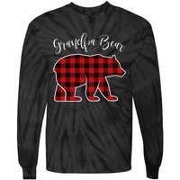 Grandpa Bear Pajama Red Buffalo Xmas Funny Family Christmas Tie-Dye Long Sleeve Shirt