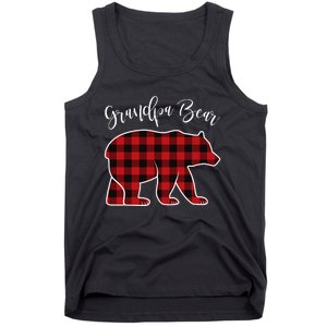 Grandpa Bear Pajama Red Buffalo Xmas Funny Family Christmas Tank Top