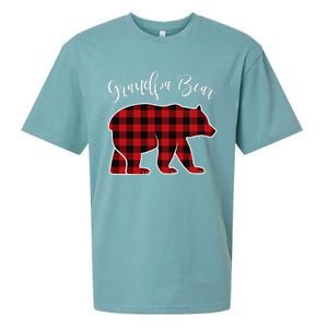 Grandpa Bear Pajama Red Buffalo Xmas Funny Family Christmas Sueded Cloud Jersey T-Shirt