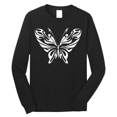 Grunge Butterfly Pattern Long Sleeve Shirt