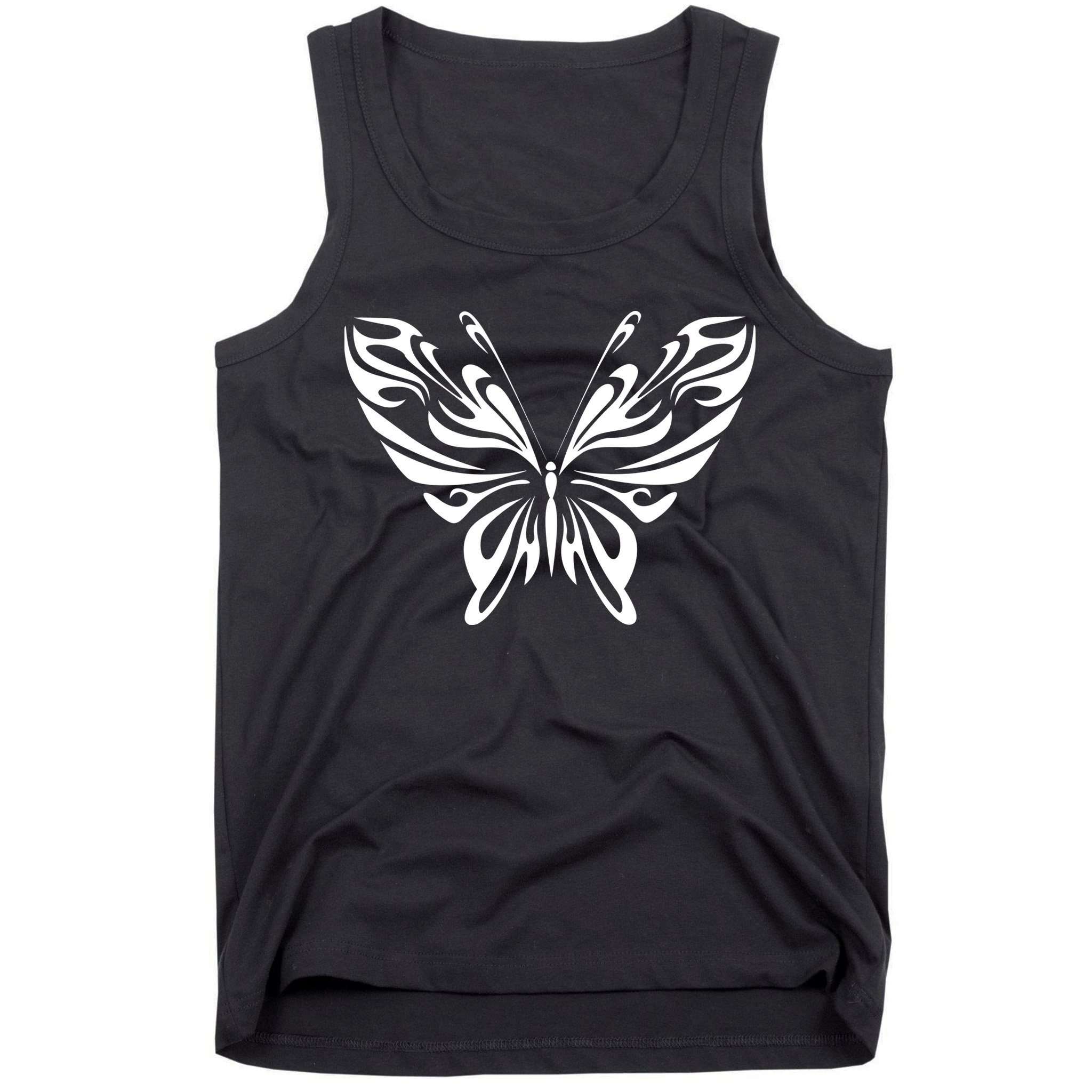 Grunge Butterfly Pattern Tank Top