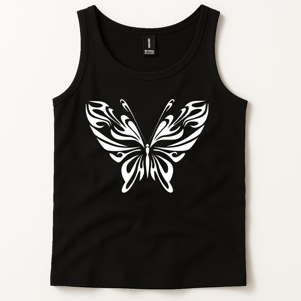 Grunge Butterfly Pattern Tank Top