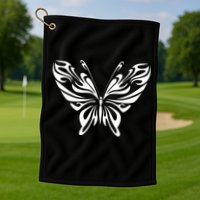 Grunge Butterfly Pattern Golf Towel
