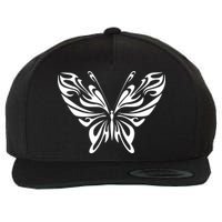 Grunge Butterfly Pattern Wool Snapback Cap