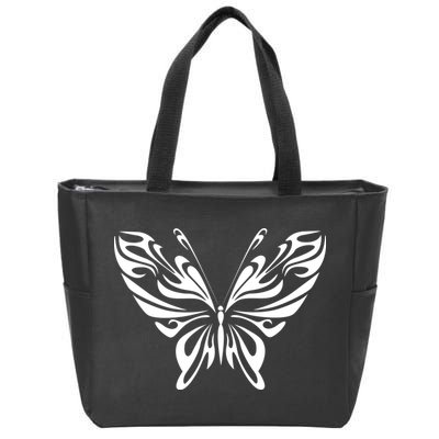 Grunge Butterfly Pattern Zip Tote Bag