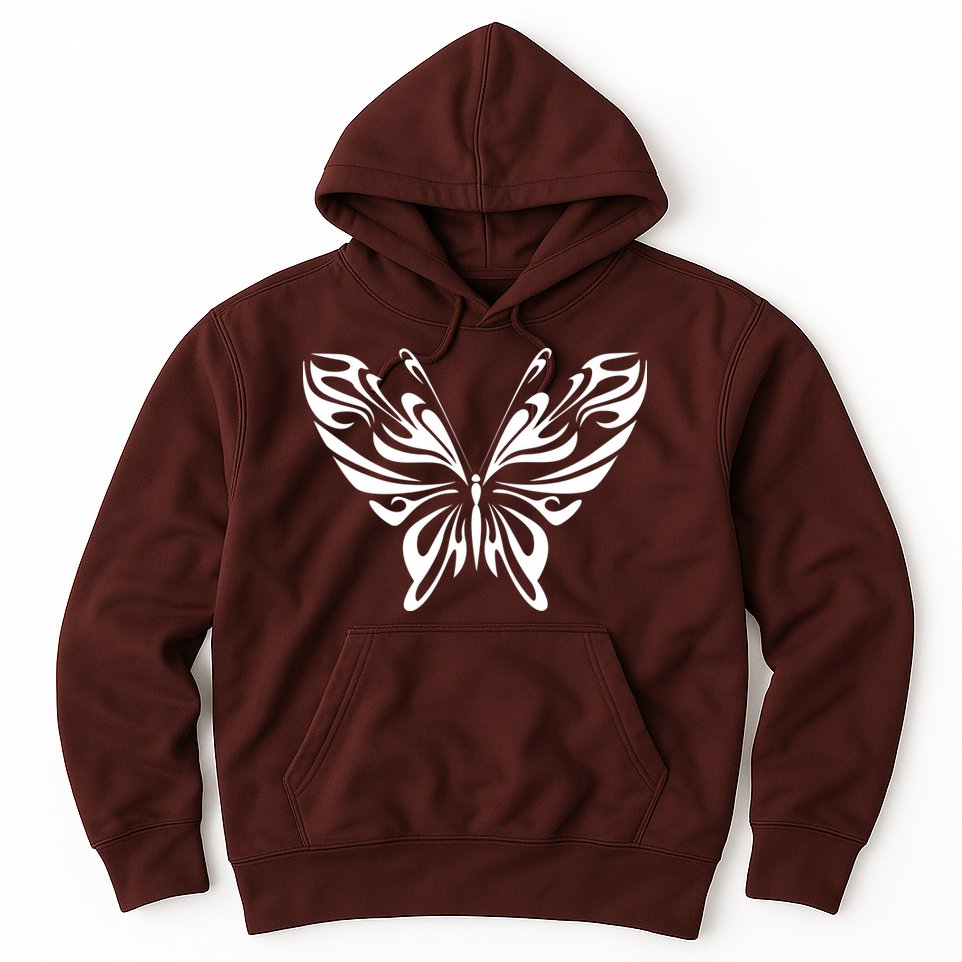 Grunge Butterfly Pattern Hoodie