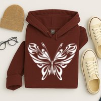 Grunge Butterfly Pattern Hoodie