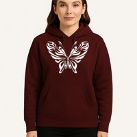 Grunge Butterfly Pattern Hoodie