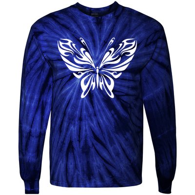 Grunge Butterfly Pattern Tie-Dye Long Sleeve Shirt