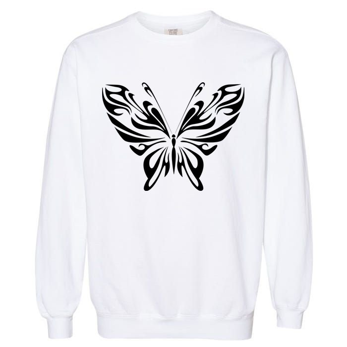 Grunge Butterfly Pattern Garment-Dyed Sweatshirt