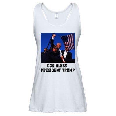 God Bless President Trump 2024 Support Ladies Essential Flowy Tank