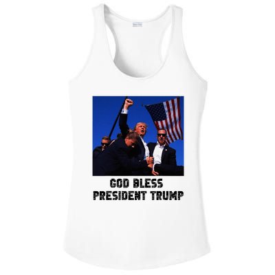 God Bless President Trump 2024 Support Ladies PosiCharge Competitor Racerback Tank