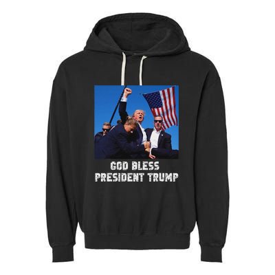 God Bless President Trump 2024 Patriot Garment-Dyed Fleece Hoodie