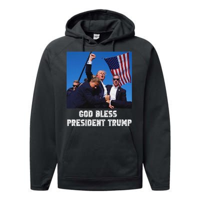 God Bless President Trump 2024 Patriot Performance Fleece Hoodie