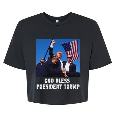 God Bless President Trump 2024 Patriot Bella+Canvas Jersey Crop Tee