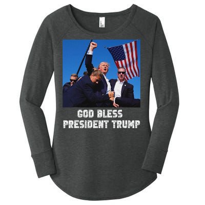 God Bless President Trump 2024 Patriot Women's Perfect Tri Tunic Long Sleeve Shirt