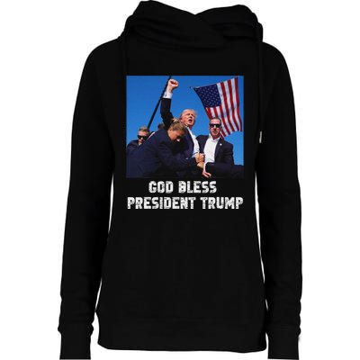 God Bless President Trump 2024 Patriot Womens Funnel Neck Pullover Hood