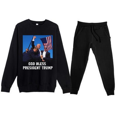 God Bless President Trump 2024 Patriot Premium Crewneck Sweatsuit Set