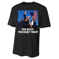 God Bless President Trump 2024 Patriot Performance Sprint T-Shirt