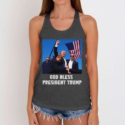 God Bless President Trump 2024 Patriot Women's Knotted Racerback Tank