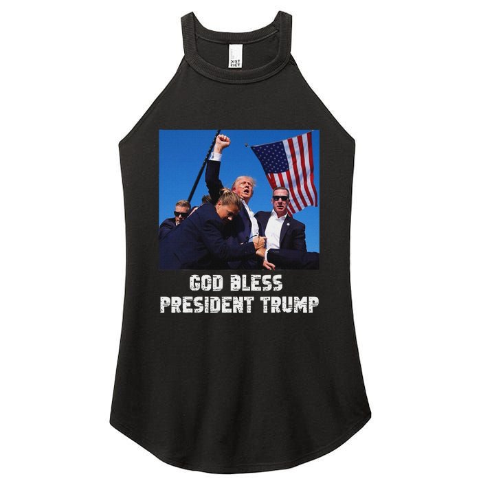 God Bless President Trump 2024 Patriot Women’s Perfect Tri Rocker Tank