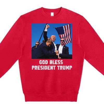 God Bless President Trump 2024 Patriot Premium Crewneck Sweatshirt