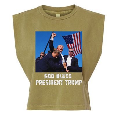 God Bless President Trump 2024 Patriot Garment-Dyed Women's Muscle Tee