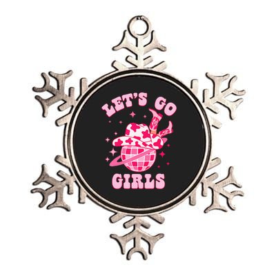 Groovy Bachelorette Party Lets Go Western Cowgirl Metallic Star Ornament