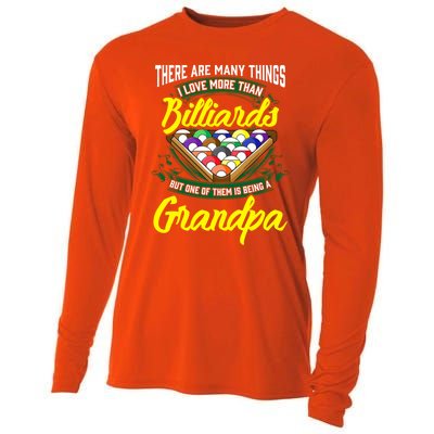 Grandpa Billiards Pool Game Player Ball Stick Papa Gift Cool Gift Cooling Performance Long Sleeve Crew