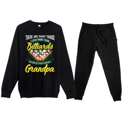 Grandpa Billiards Pool Game Player Ball Stick Papa Gift Cool Gift Premium Crewneck Sweatsuit Set