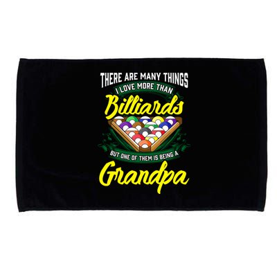 Grandpa Billiards Pool Game Player Ball Stick Papa Gift Cool Gift Microfiber Hand Towel