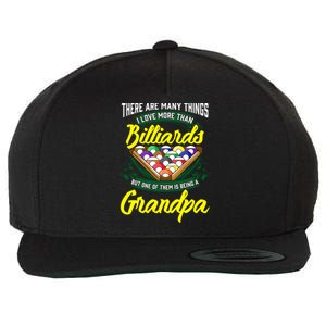 Grandpa Billiards Pool Game Player Ball Stick Papa Gift Cool Gift Wool Snapback Cap