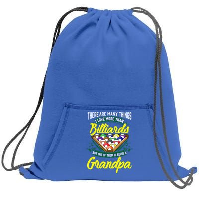 Grandpa Billiards Pool Game Player Ball Stick Papa Gift Cool Gift Sweatshirt Cinch Pack Bag