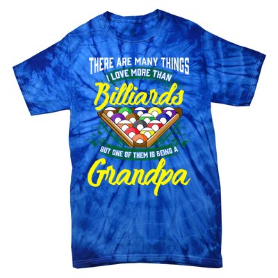 Grandpa Billiards Pool Game Player Ball Stick Papa Gift Cool Gift Tie-Dye T-Shirt