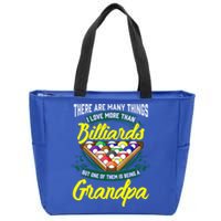 Grandpa Billiards Pool Game Player Ball Stick Papa Gift Cool Gift Zip Tote Bag