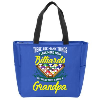 Grandpa Billiards Pool Game Player Ball Stick Papa Gift Cool Gift Zip Tote Bag